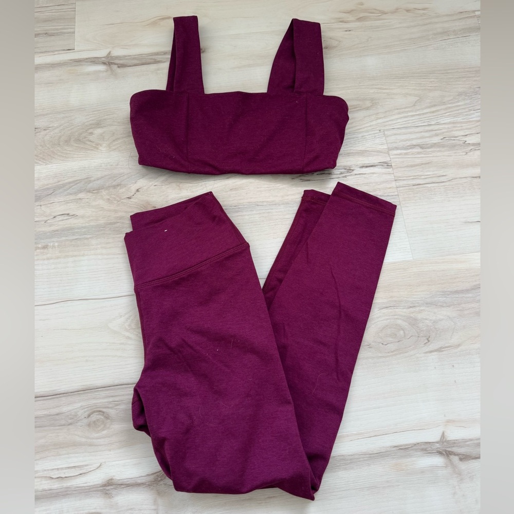 Burgundy Activewear Set - Sports Bra & Leggings